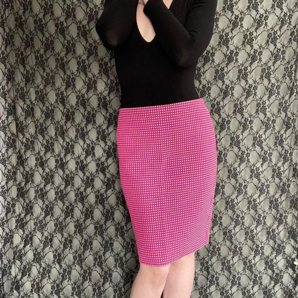 polka dot high waisted pencil skirt ann taylor size 6